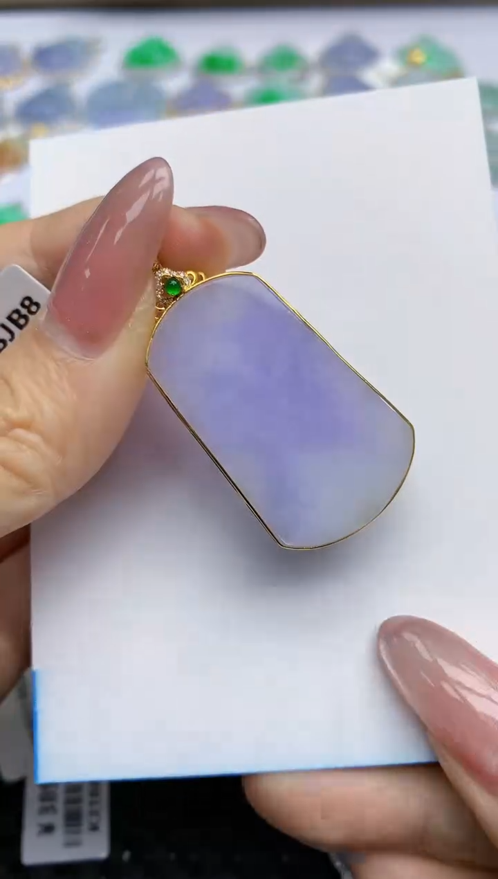 【闪购商品】翡翠挂件18K金镶嵌54天然翡翠A货