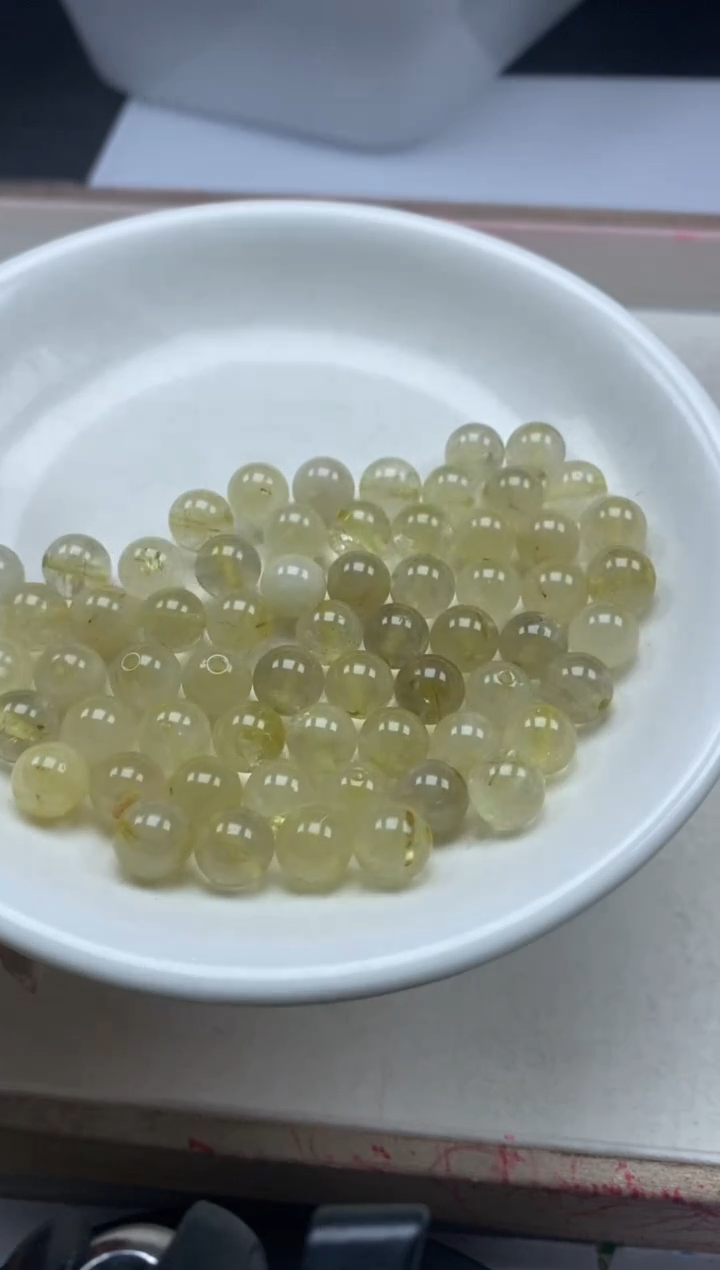 【闪购商品】水晶颈饰未镶嵌w2217金发晶8mm*25颗