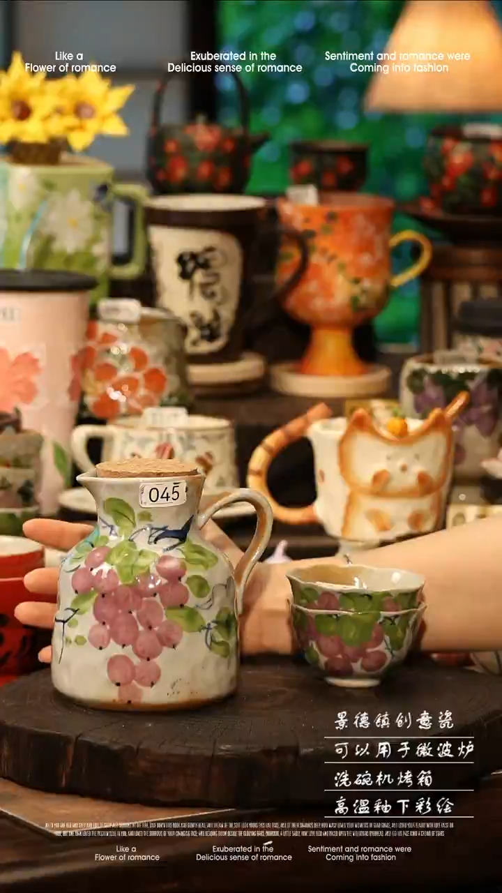 陶瓷景德镇高温釉下彩手工手绘款式@A0045@