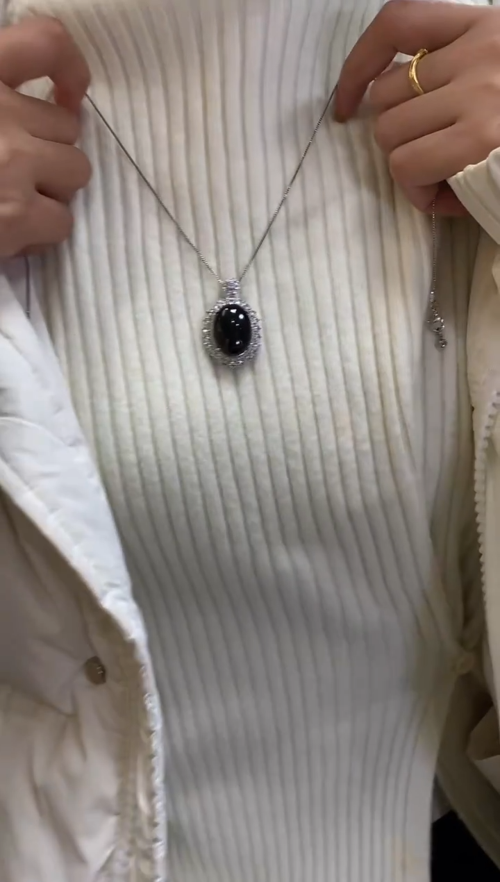 吊坠(不含链)银S925镶嵌翡翠翡翠