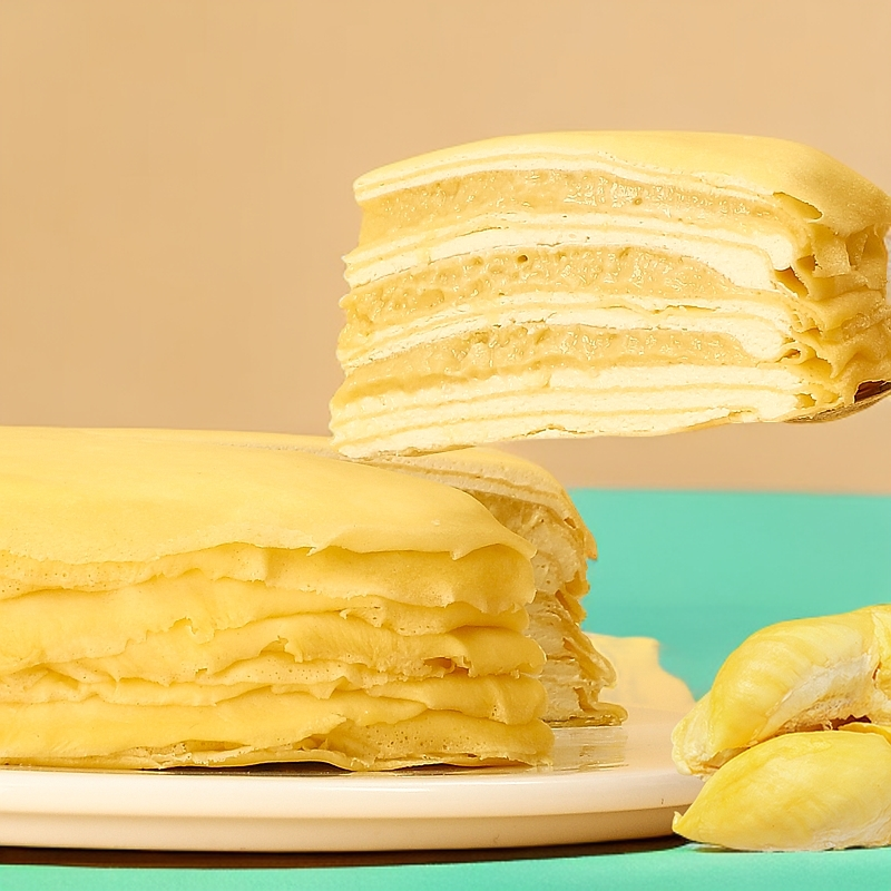 现做榴莲千层蛋糕800克九层猫山王金枕榴莲动物奶油顺丰京东包邮