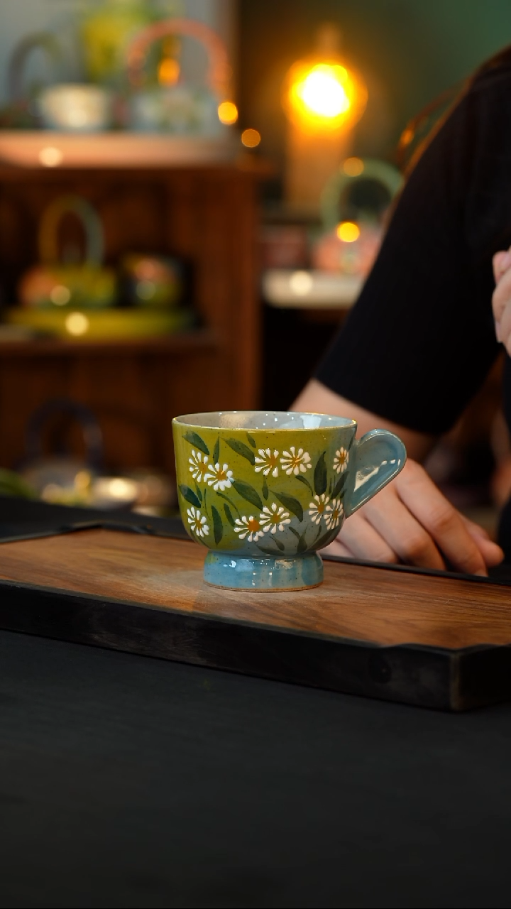 杯手绘心瓷陶瓷浮力