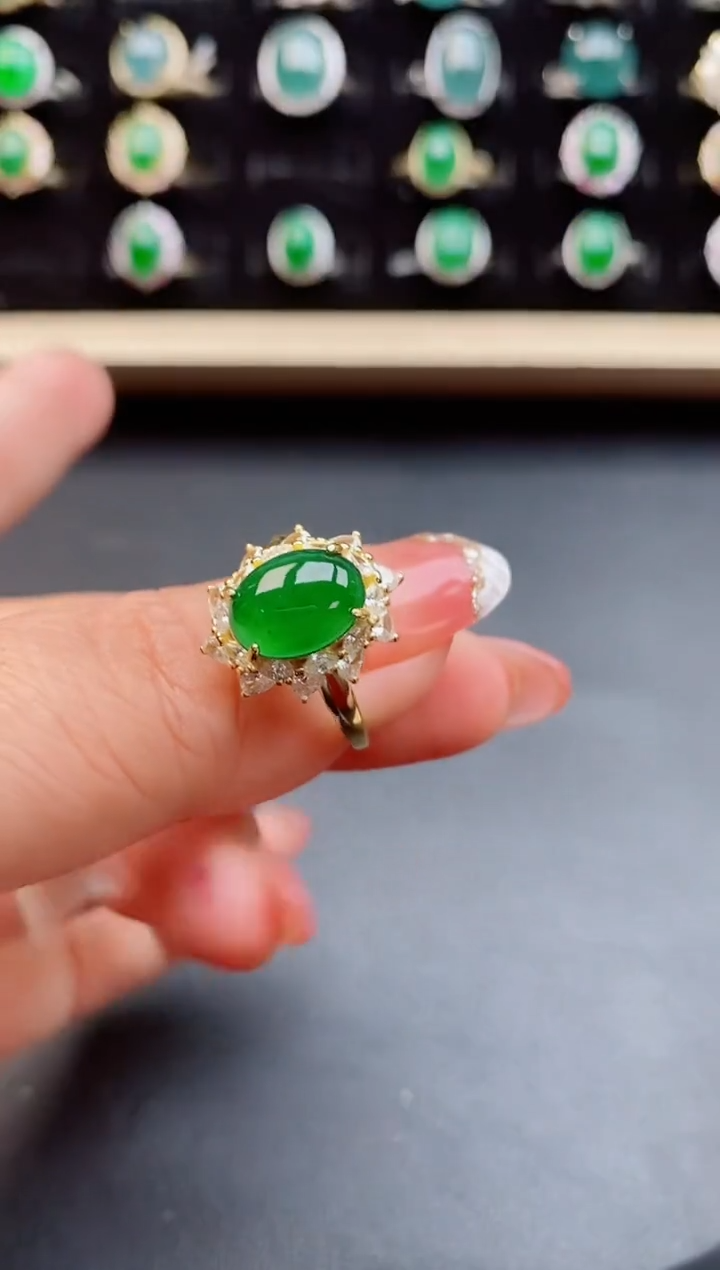 【闪购商品】翡翠戒指银S925镶嵌1212