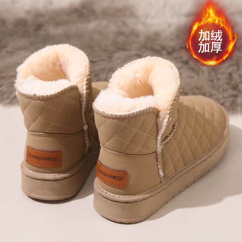 厚底防水雪地靴女冬季加绒加厚保暖软底防滑户外面包棉鞋2907