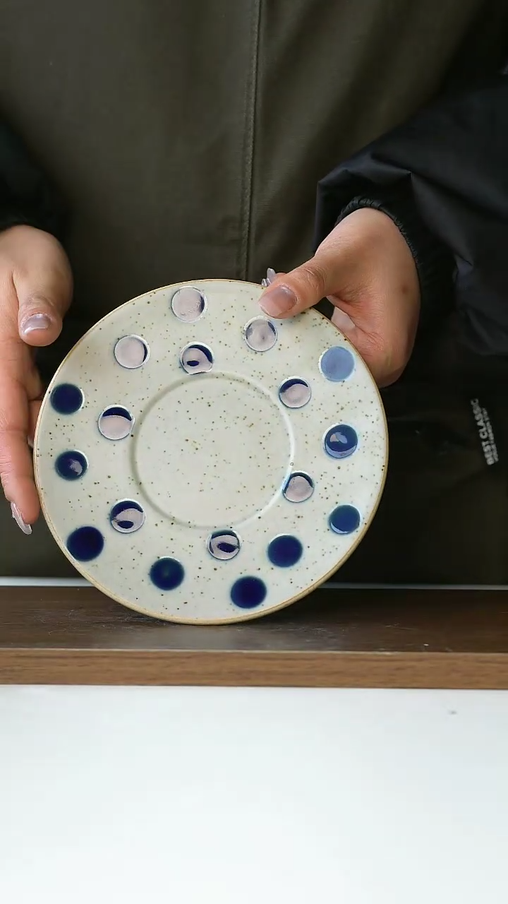 【闪购商品】陶瓷手绘蓝宝石定制碟@4-2@