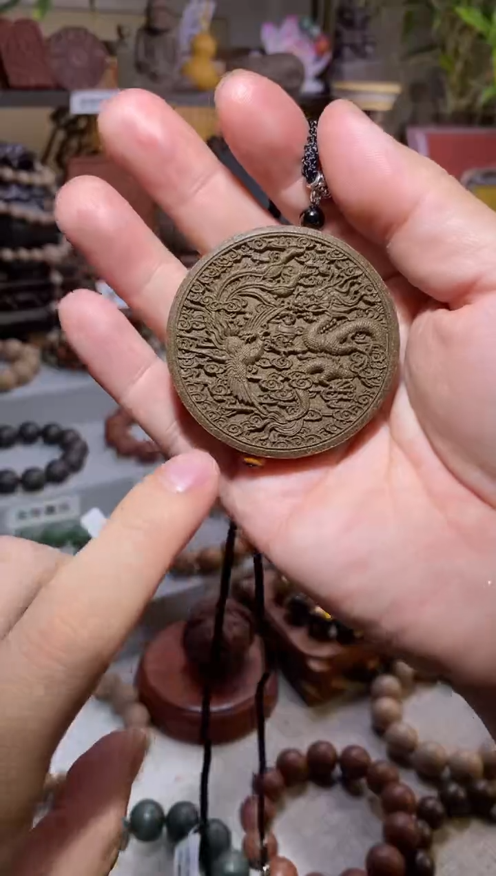 【闪购商品】泥塑桂花香方合香牌-龙凤呈祥