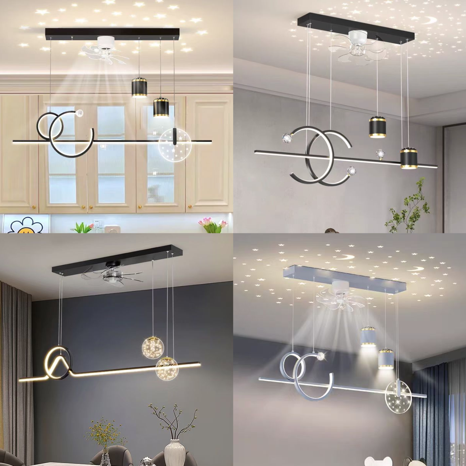 多种选择长款餐厅风扇可以吹风的灯具