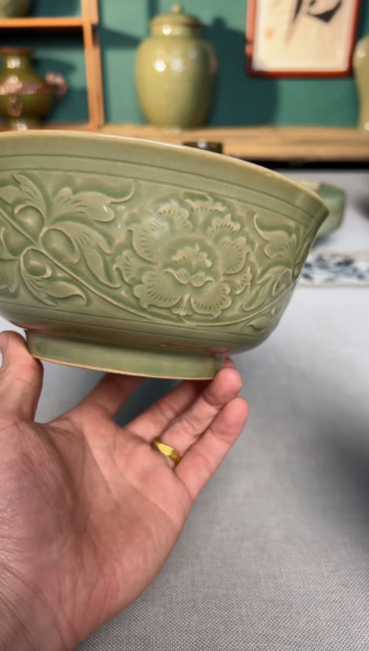 【闪购商品】其他秘色牡丹7.5寸大碗微瑕福利