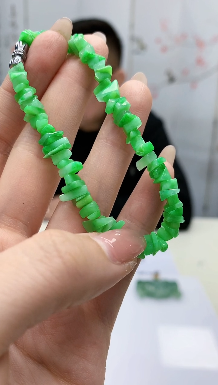 【闪购商品】定制翡翠未镶嵌5152jw-毛货手串59