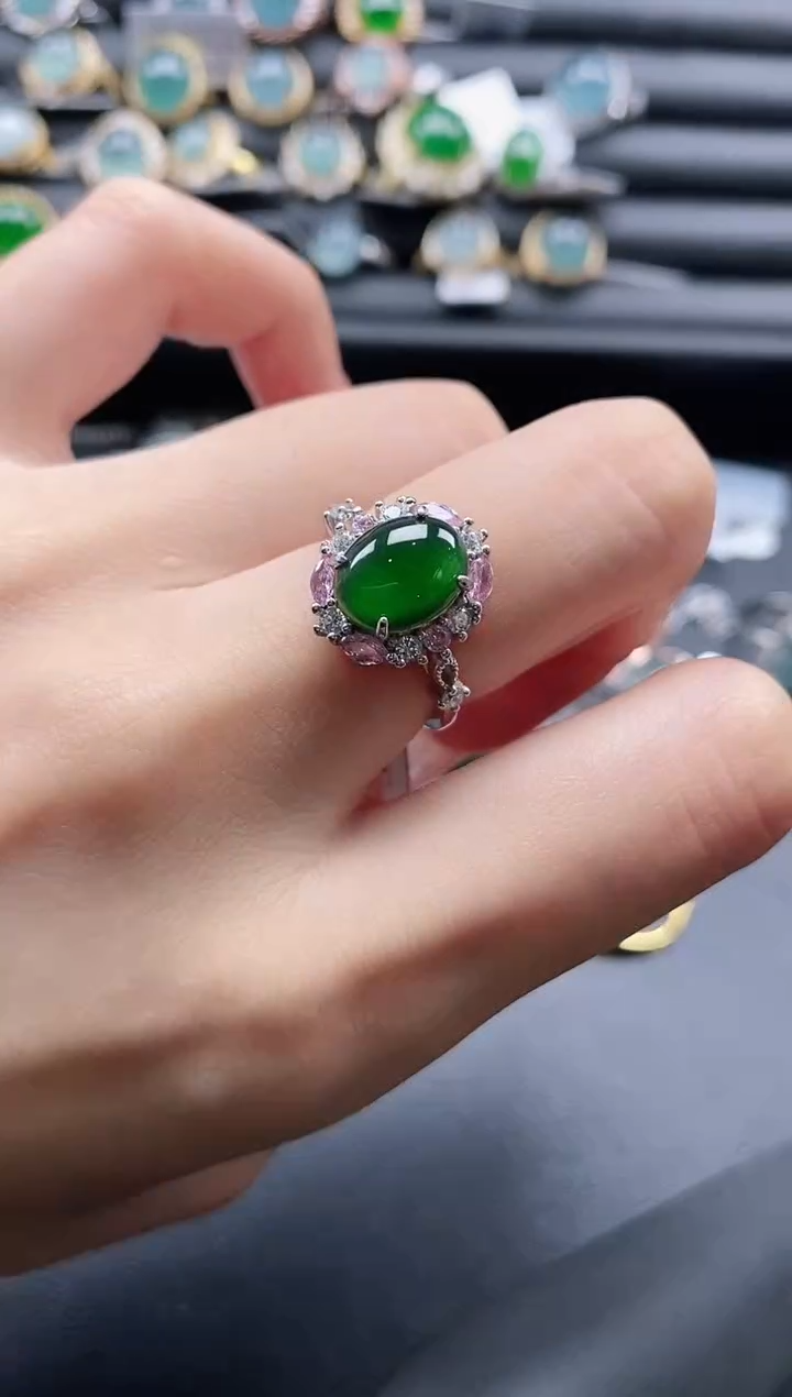 【闪购商品】翡翠戒指银S925镶嵌11111