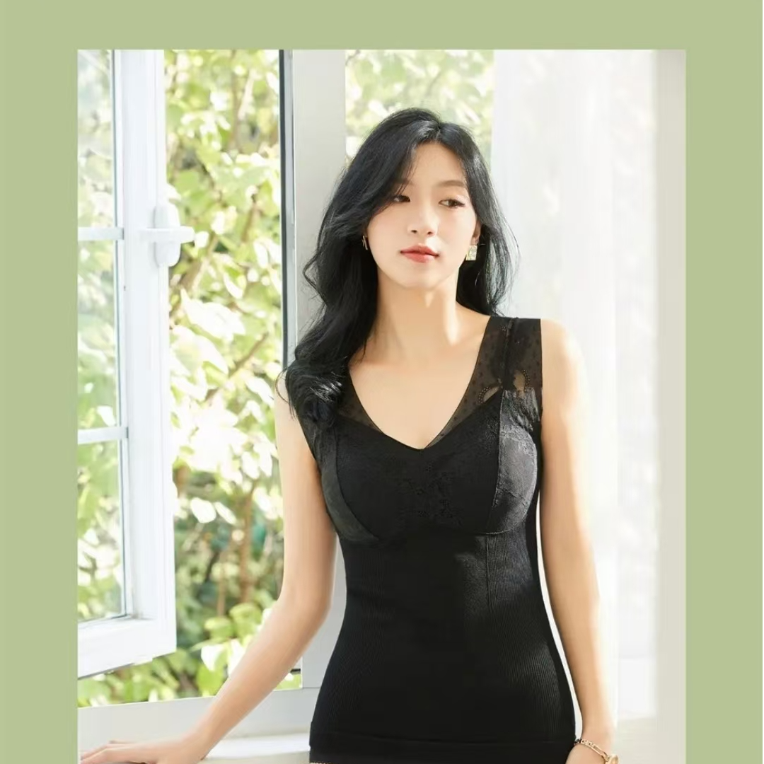 8790-秋季塑形美体背心（黑色）蕾丝塑身衣