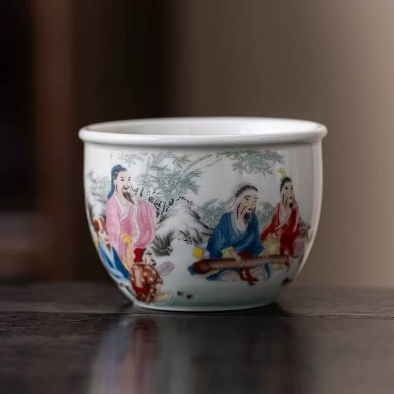 竹林七贤复古陶瓷主人杯（单个装）