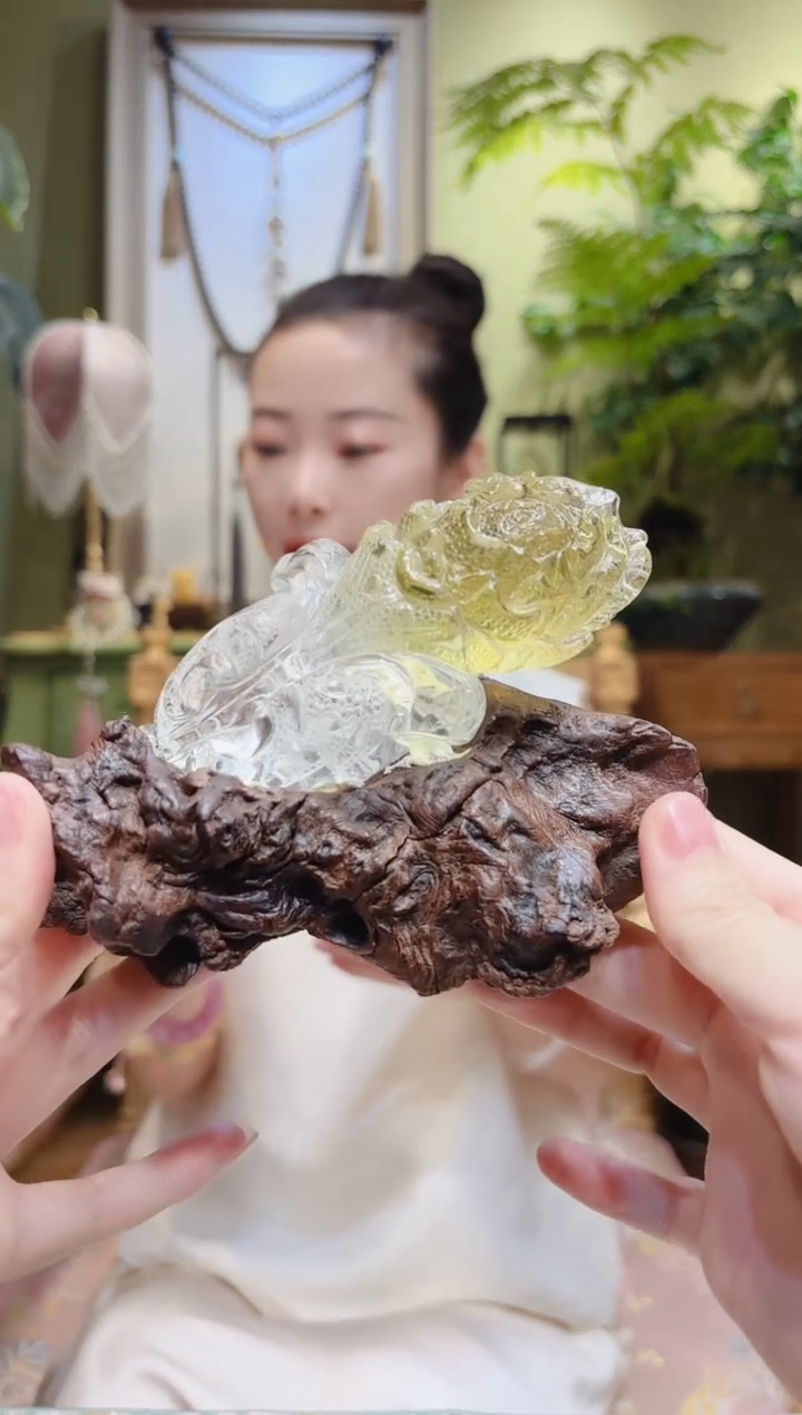 【闪购商品】水晶摆件未镶嵌黄水晶白菜摆件Z2号