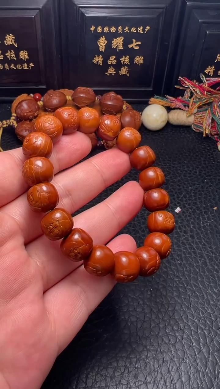 手串/手链橄榄核回血周金雪1.3老型浮雕单面十八罗汉手串