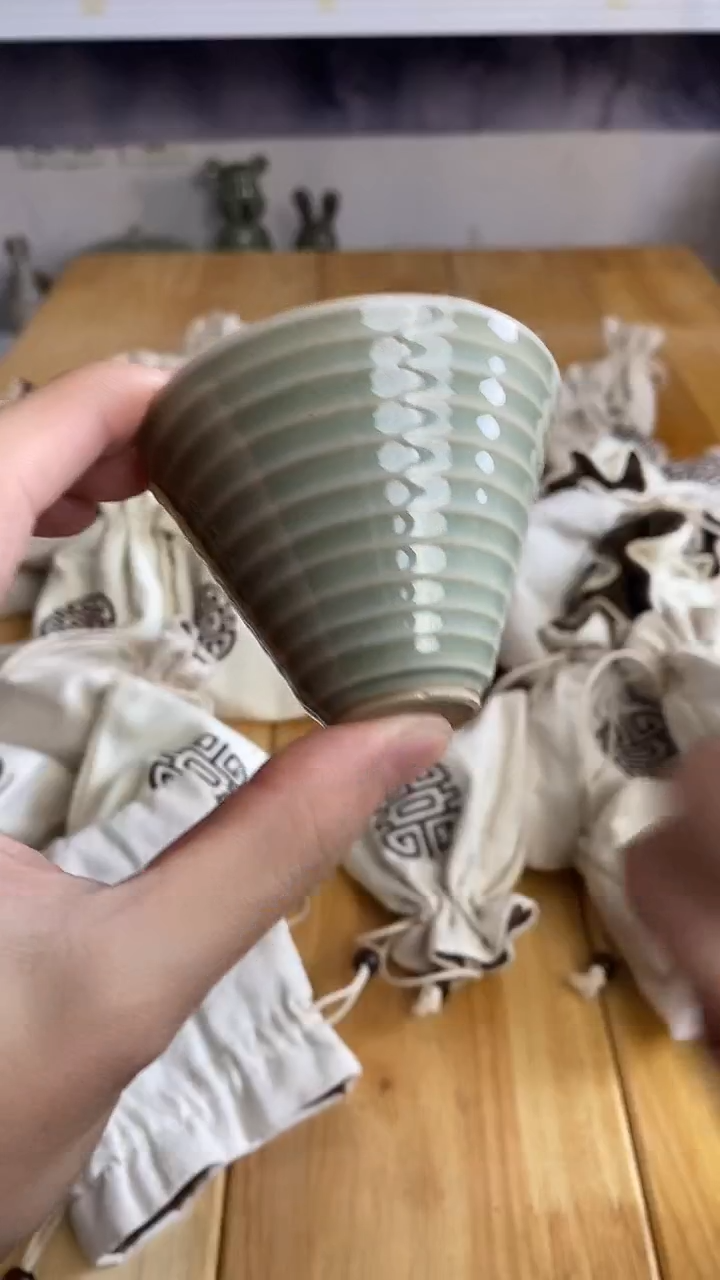 【山隐青瓷】柴烧杯子微瑕       