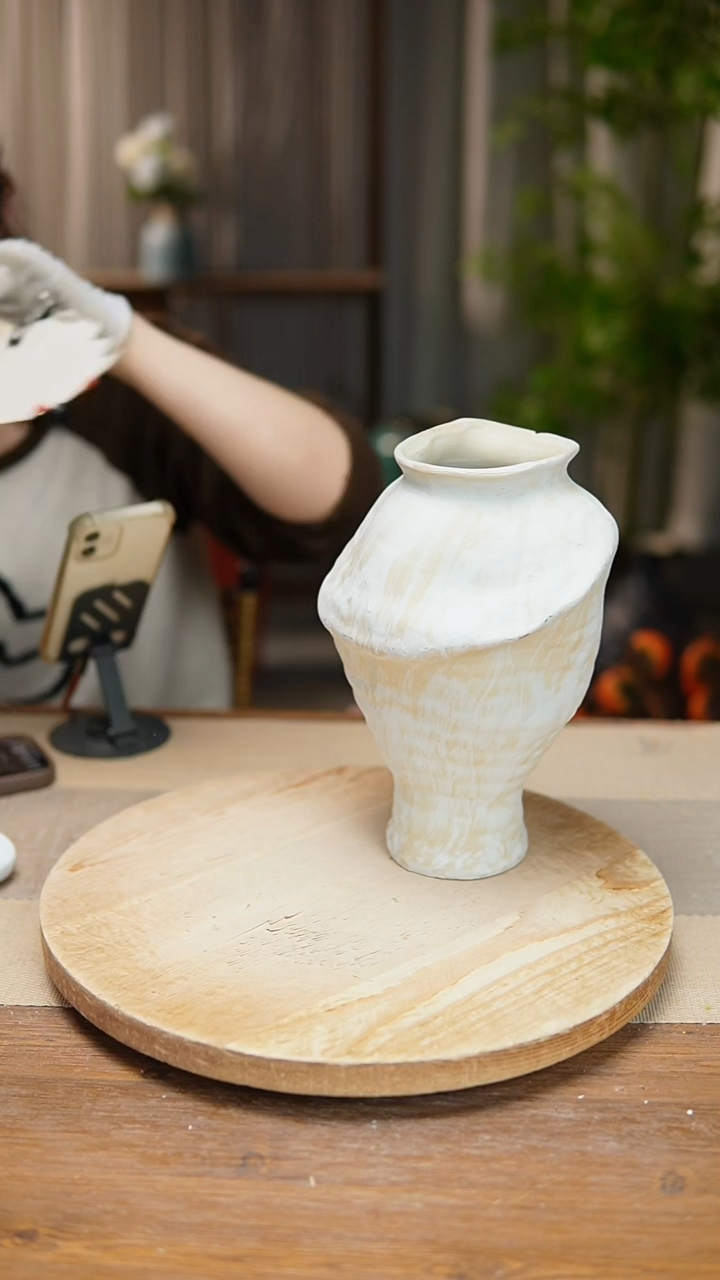 【闪购商品】陶瓷  花器陶瓷花瓶手捏瓶003瑕疵 
