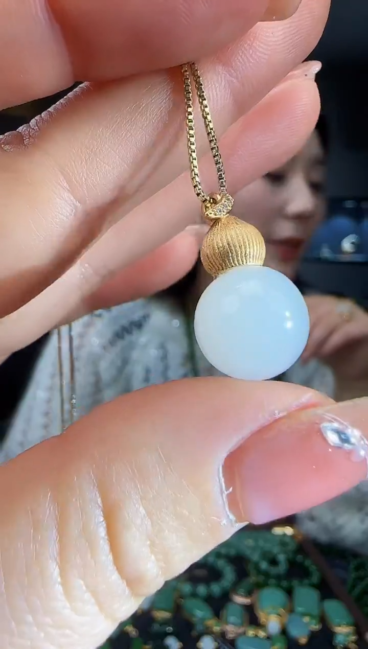 吊坠(不含链)银S925镶嵌和田玉1