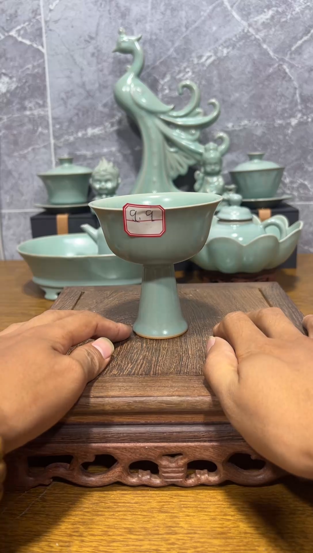 摆件微瑕仿古釉原矿汝瓷