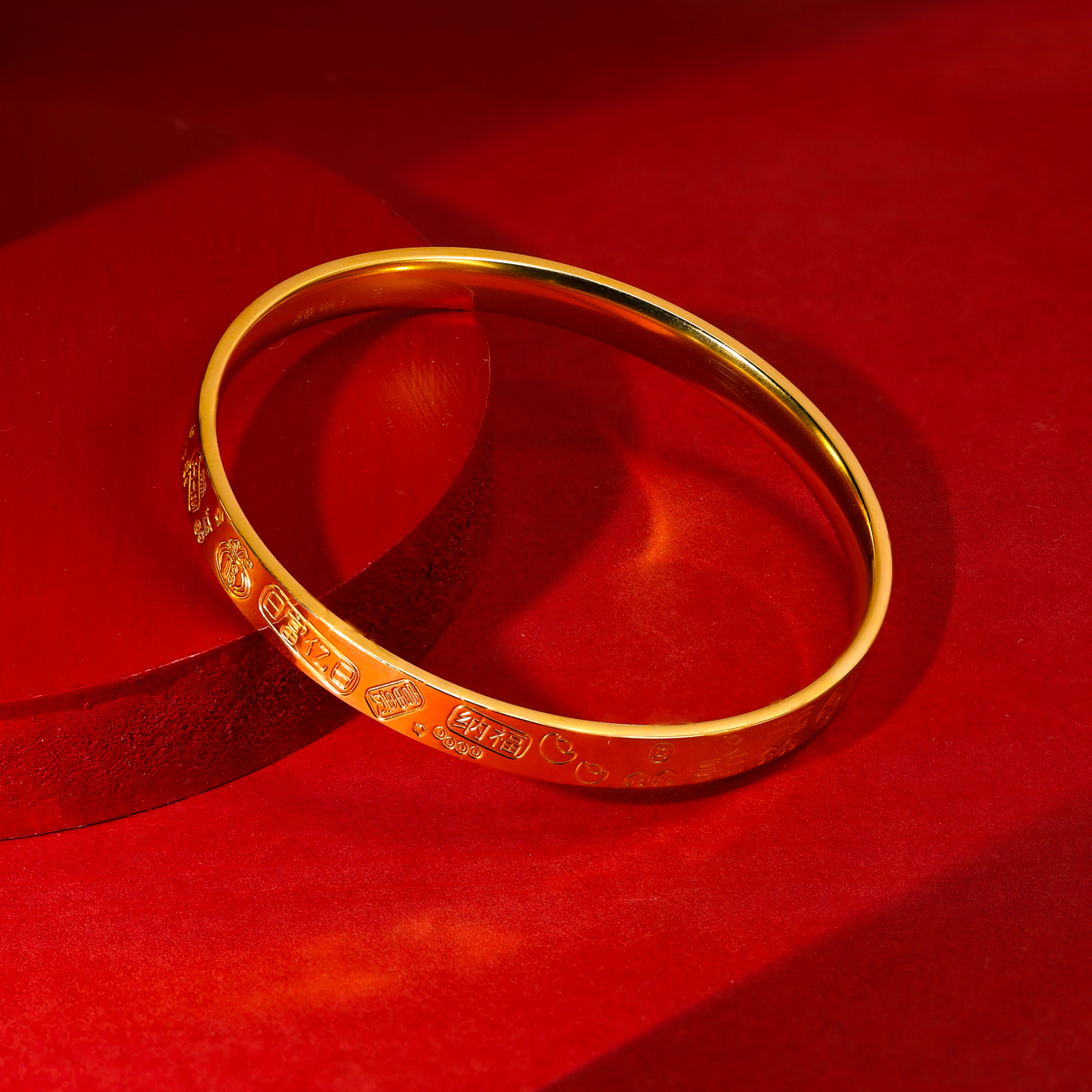 足银手镯 足银手镯 厚包版足银时尚吉言手镯