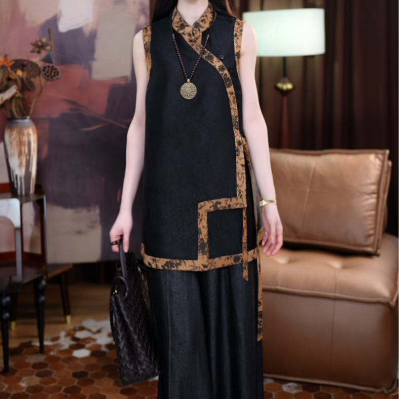 【宛池】新中式腔调设计感文艺百搭气质百搭复古无袖常规款时尚马甲