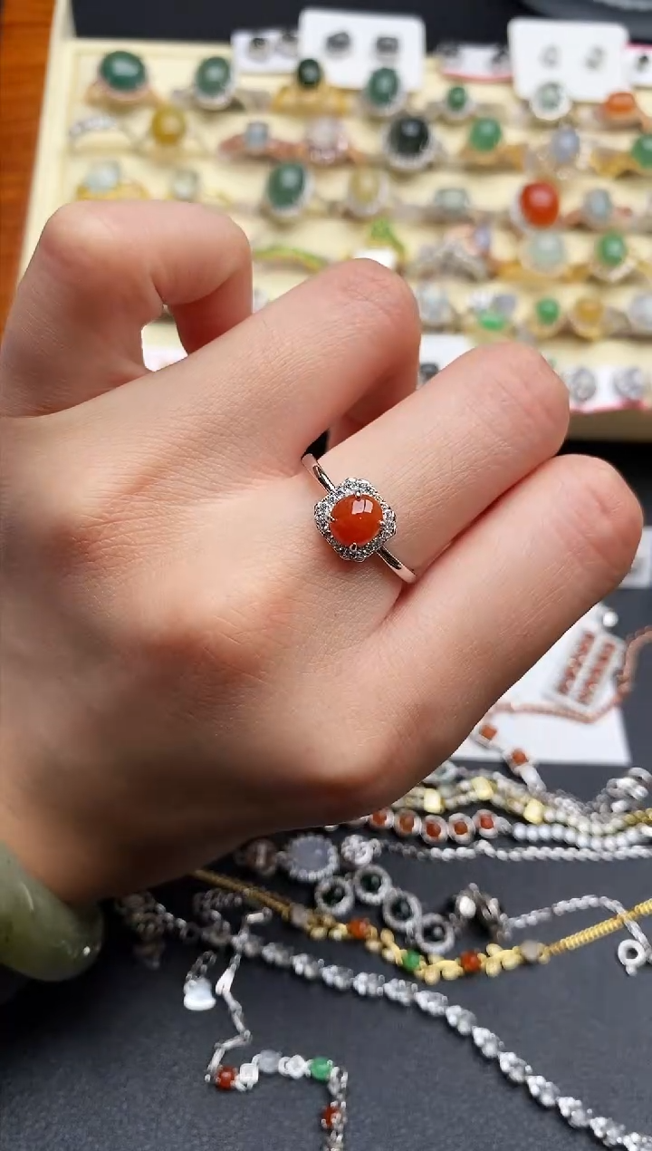 【闪购商品】翡翠戒指银S925镶嵌111111111+9