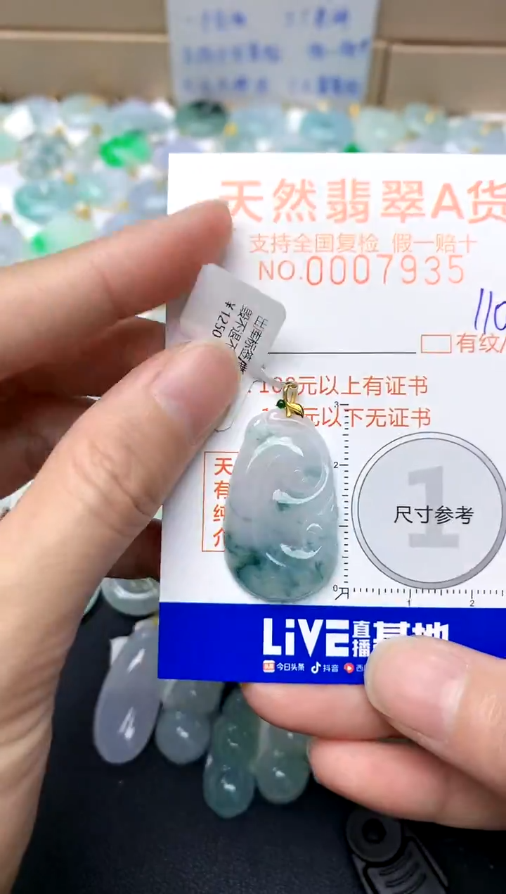 【闪购商品】翡翠颈饰18K金镶嵌110天然A货翡翠