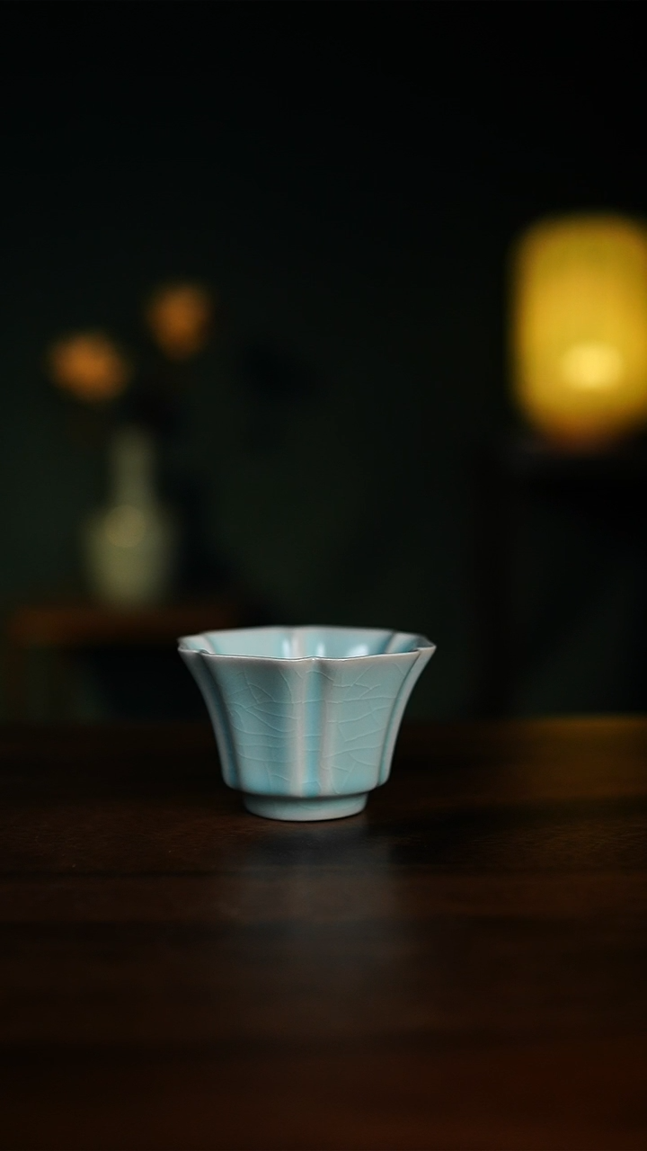 【闪购商品】仿古釉  支钉烧 牵牛花杯 一级