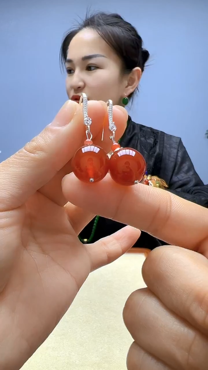 非金属珐琅非金属无高货diy劲饰圆珠耳钩