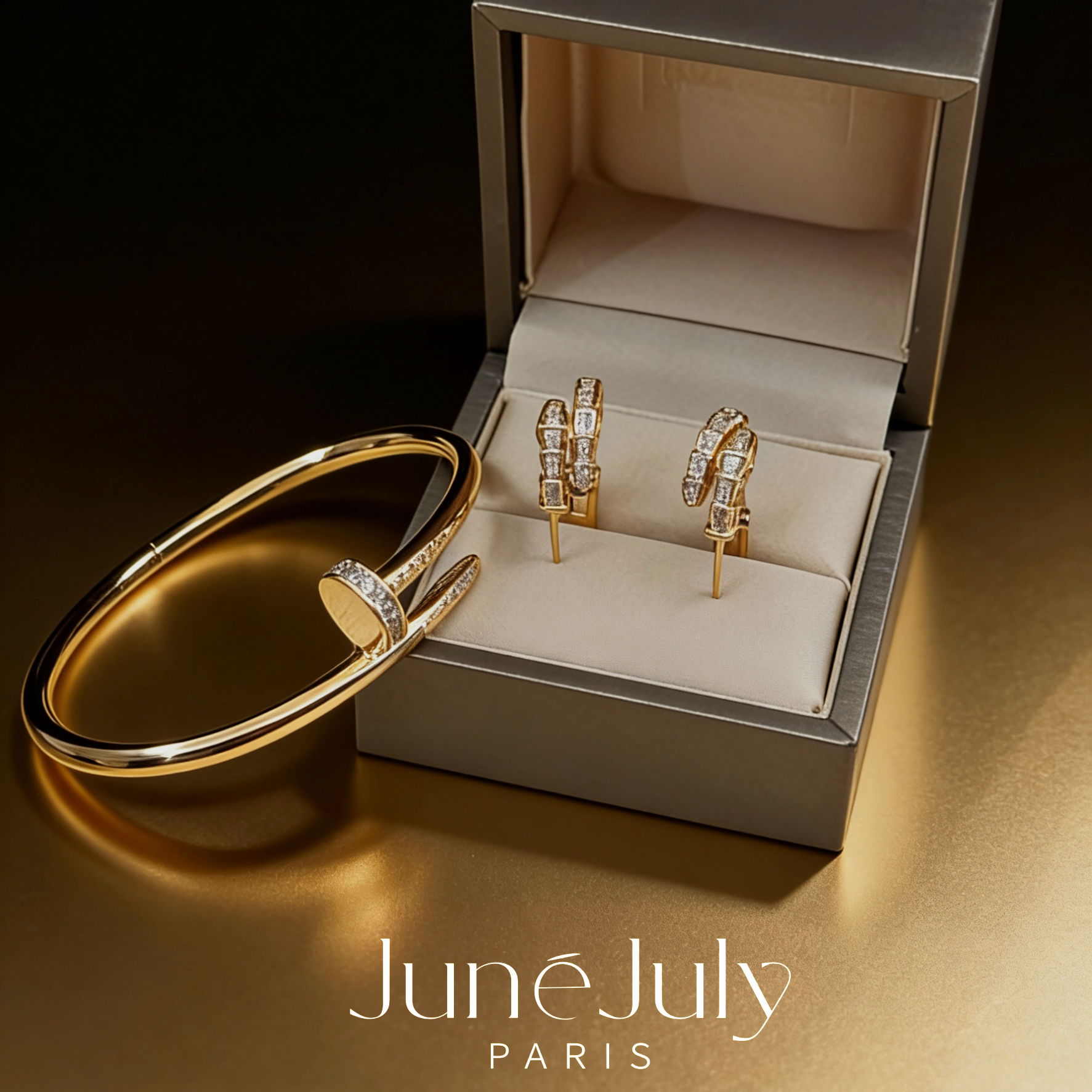 铜合金耳饰 JuneJuly 法式轻奢时尚蛇元素耳环0101