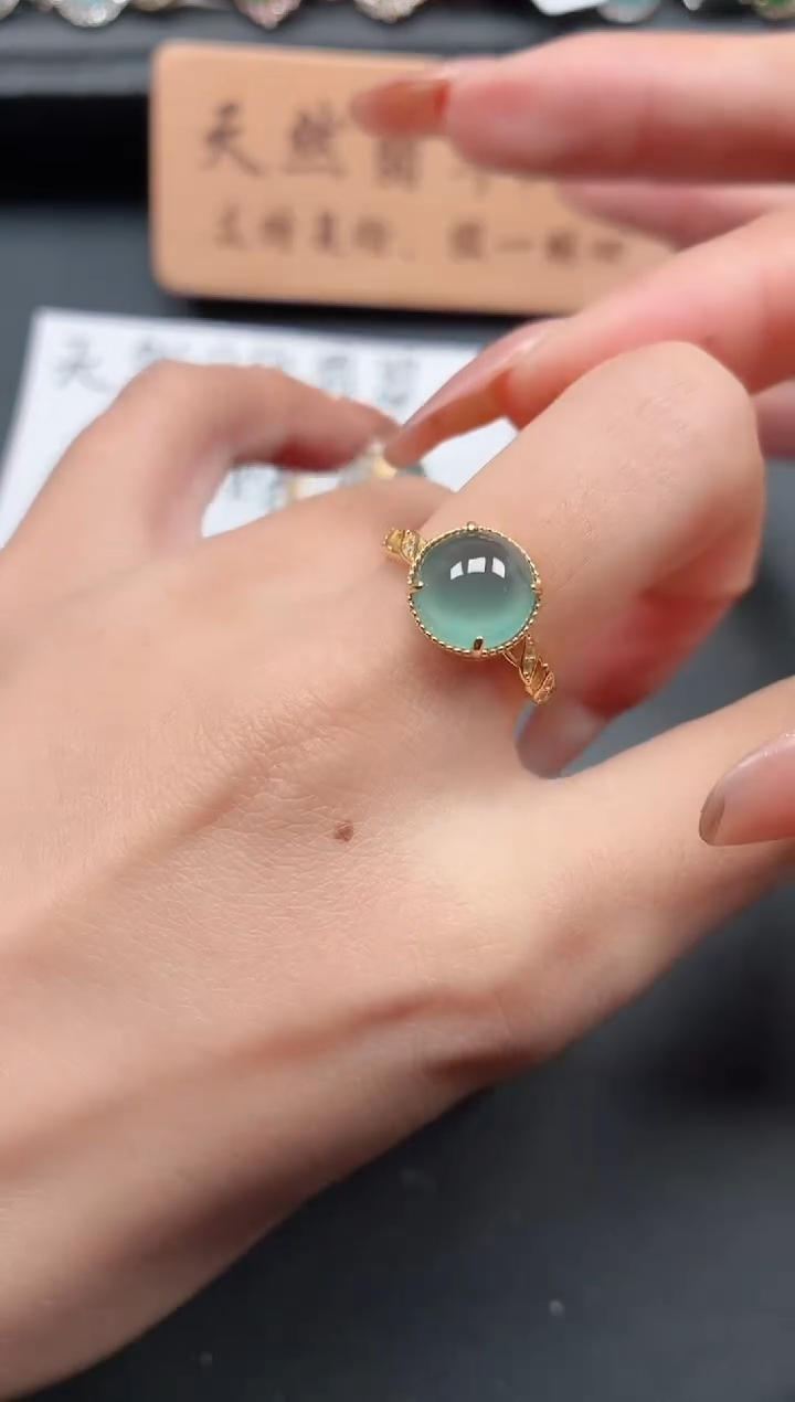 银S925镶嵌戒指翡翠111