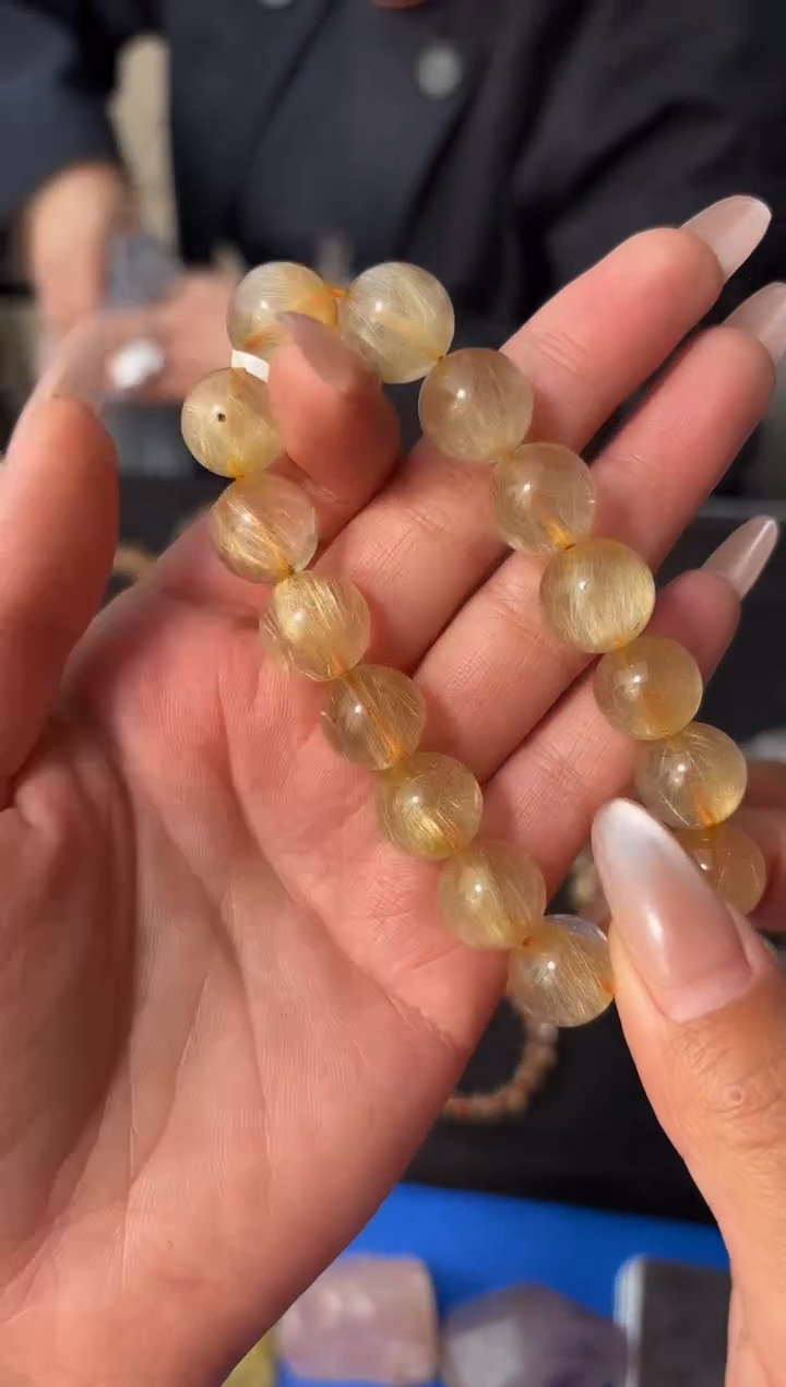 【闪购商品】水晶手串未镶嵌XL718金发晶手链13+