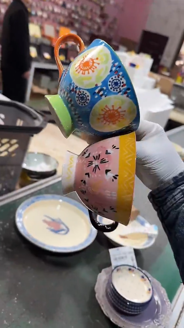 陶瓷2个早餐杯 微瑕凑满20元包邮