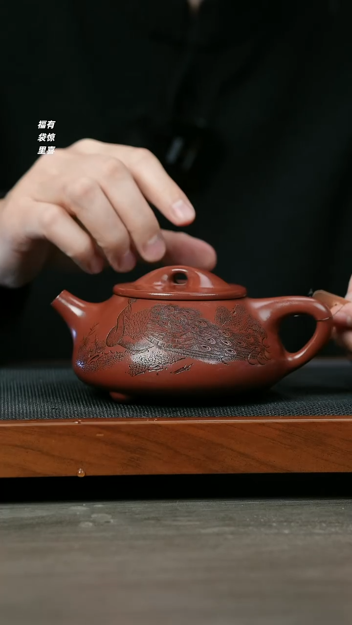 【闪购商品】紫砂茶壶H1309沈文娟龙血砂孔雀石瓢