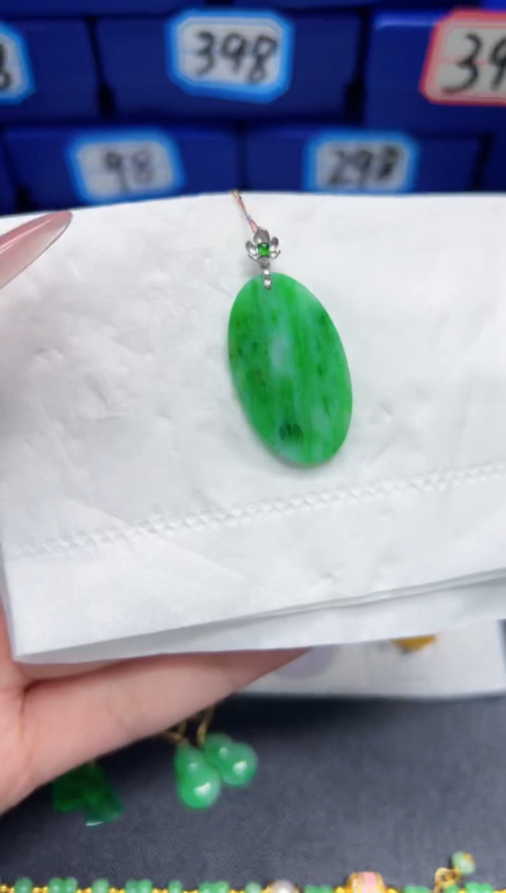 【闪购商品】翡翠颈饰18K金镶嵌Y缅料A货/支持复检/一件