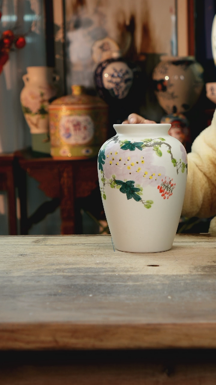 【闪购商品】瓷片景德镇纯手工釉下彩精品花瓶