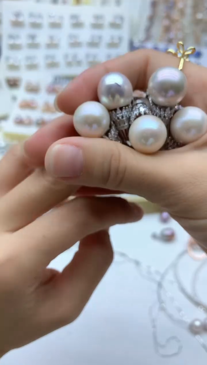 戒指银S925镶嵌淡水珍珠多样性发其一
