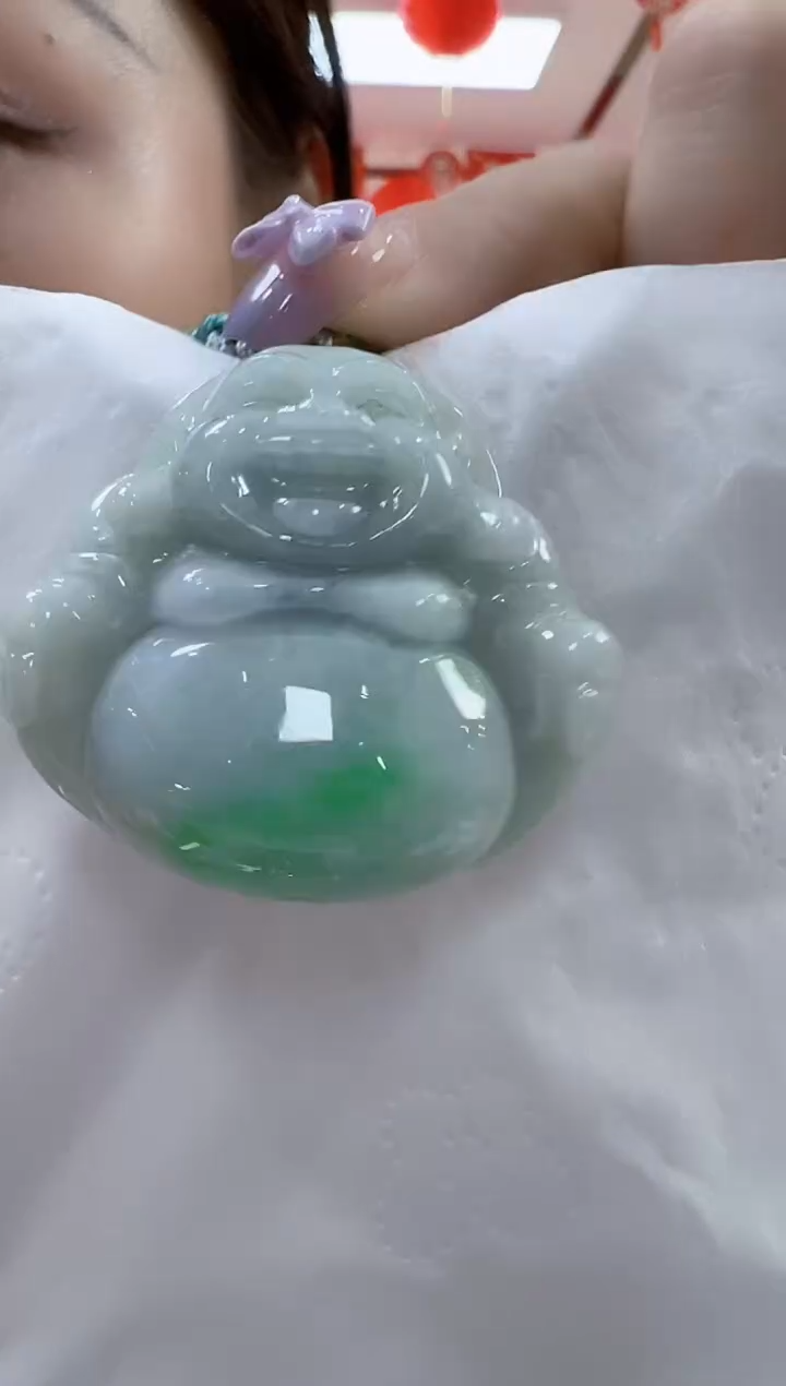 翡翠未镶嵌颈饰孤品佛公宽41高39