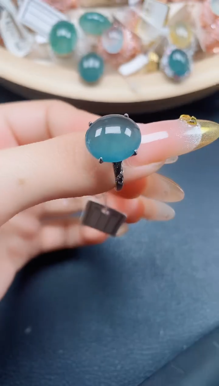 【闪购商品】翡翠戒指银S925镶嵌翡翠