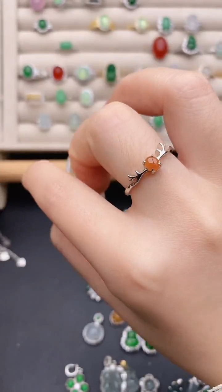 银S925镶嵌戒指翡翠0