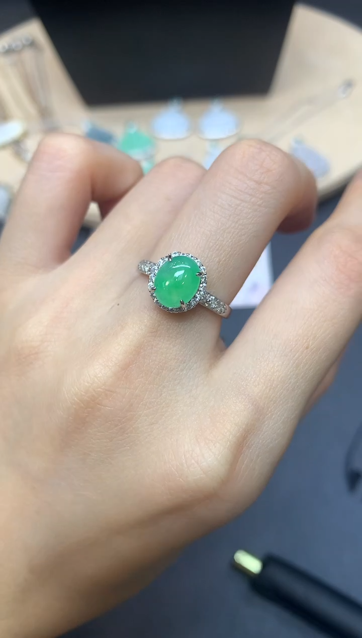 【闪购商品】翡翠戒指银S925镶嵌蛋面【无服务费】