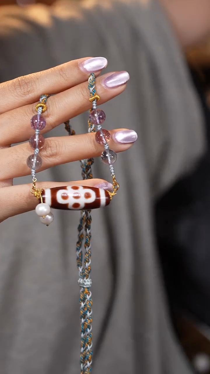 【闪购商品】玛瑙/玉髓颈饰未镶嵌Y62327红肉五闪锁骨链