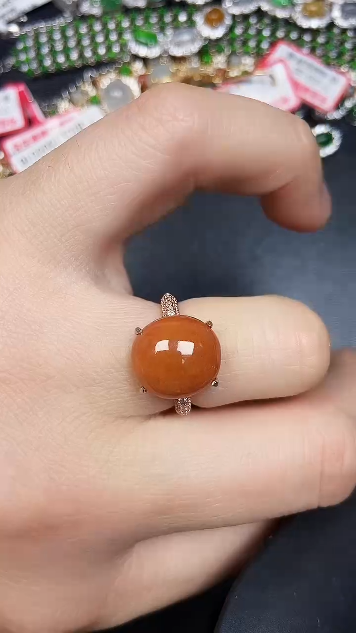 银S925镶嵌戒指翡翠6300