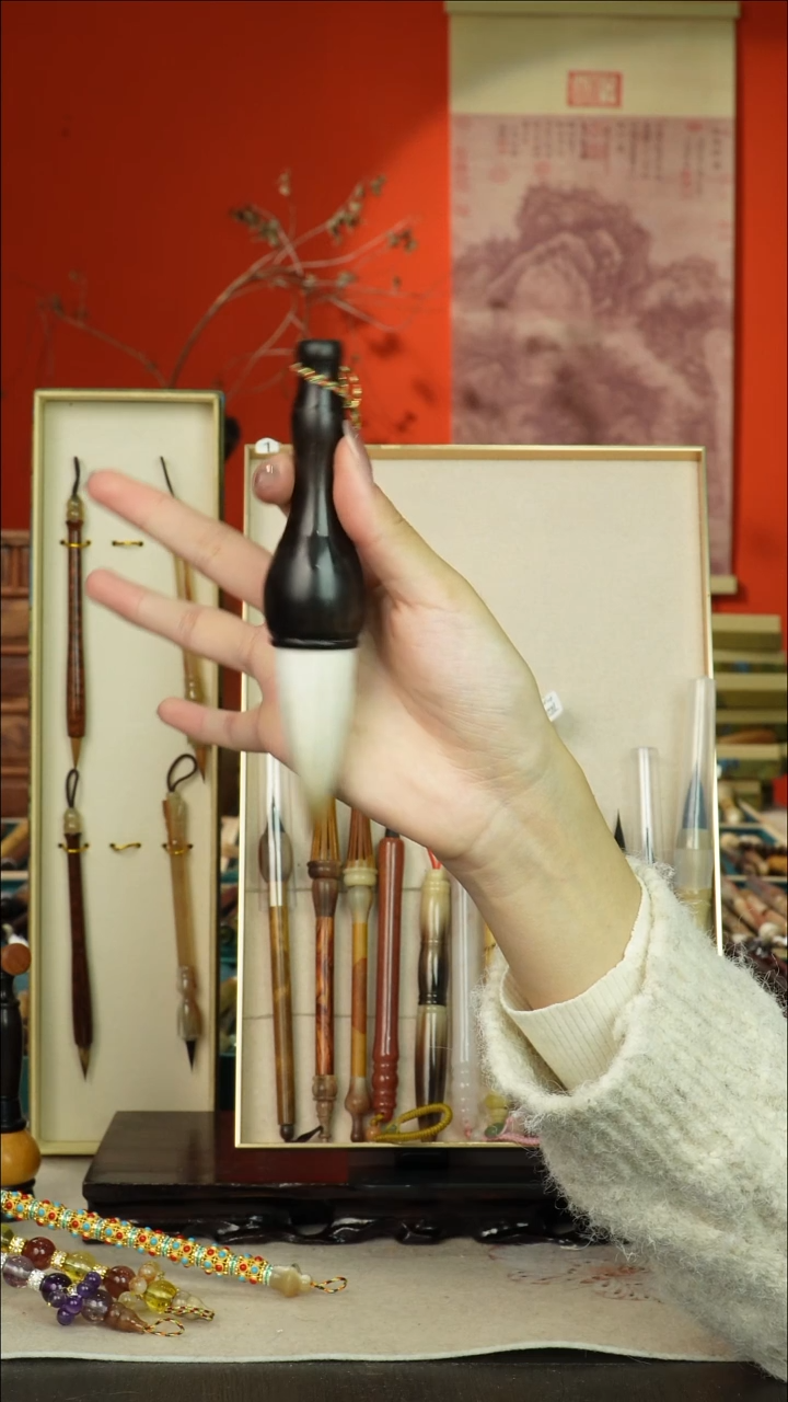 75号闪孤品高货毛笔链接 清水试笔 蘸墨不退