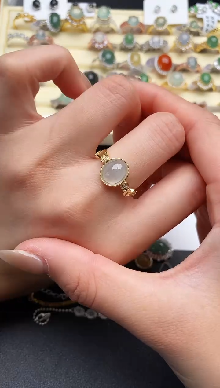 【闪购商品】翡翠戒指银S925镶嵌33333333+2