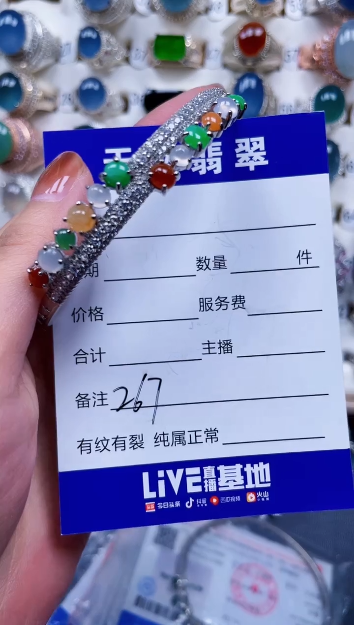 银S925镶嵌手镯翡翠267