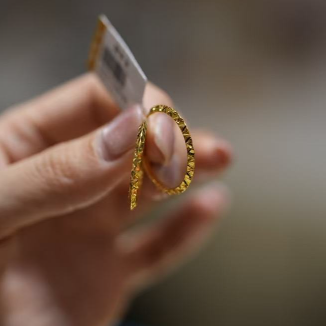 【巧玲专属】足金999碎冰冰圆环耳环 经典时尚百搭 2.89