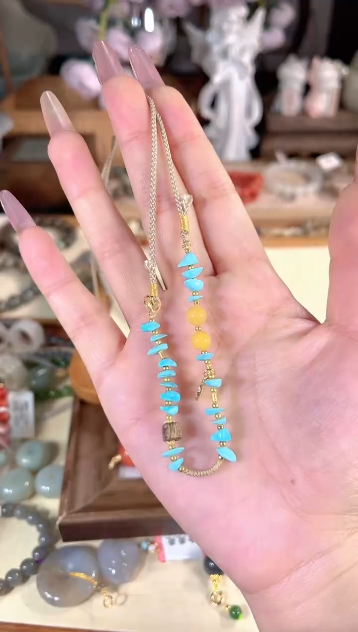 蜜蜡项链银S925镶嵌多样性发其一孤品默认微瑕