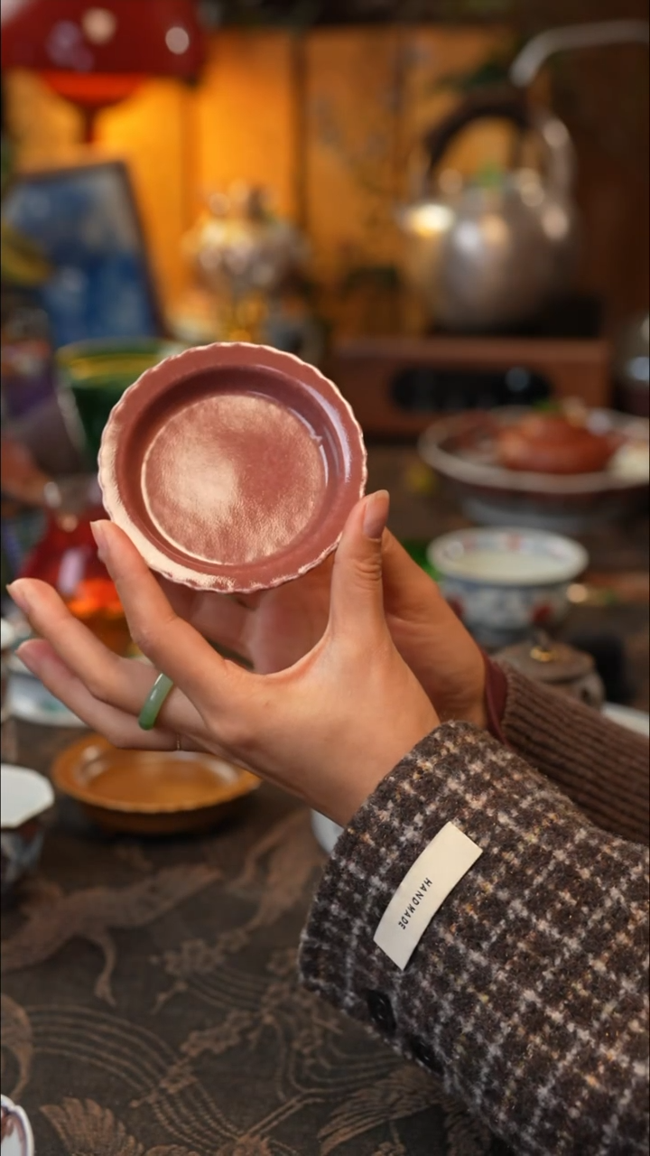 【闪购商品】豇豆红杯垫景德镇陶瓷福利款