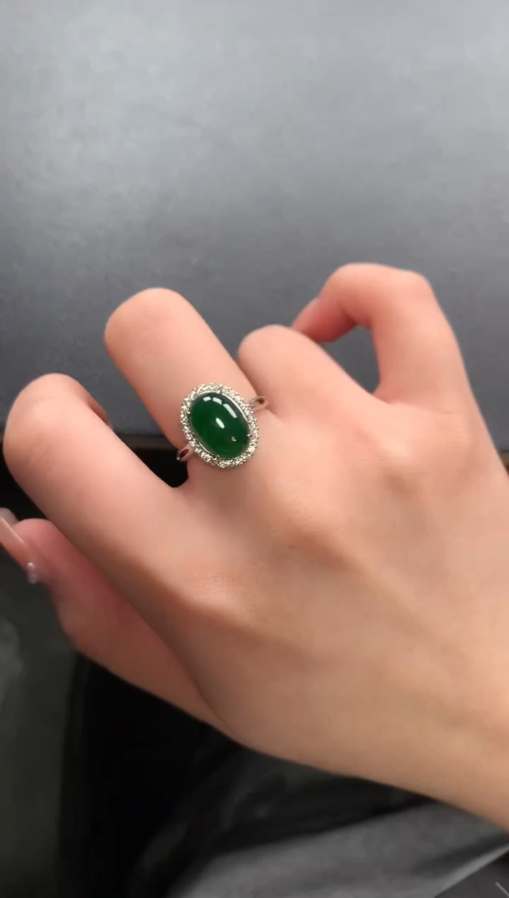 【闪购商品】翡翠戒指银S925镶嵌652141