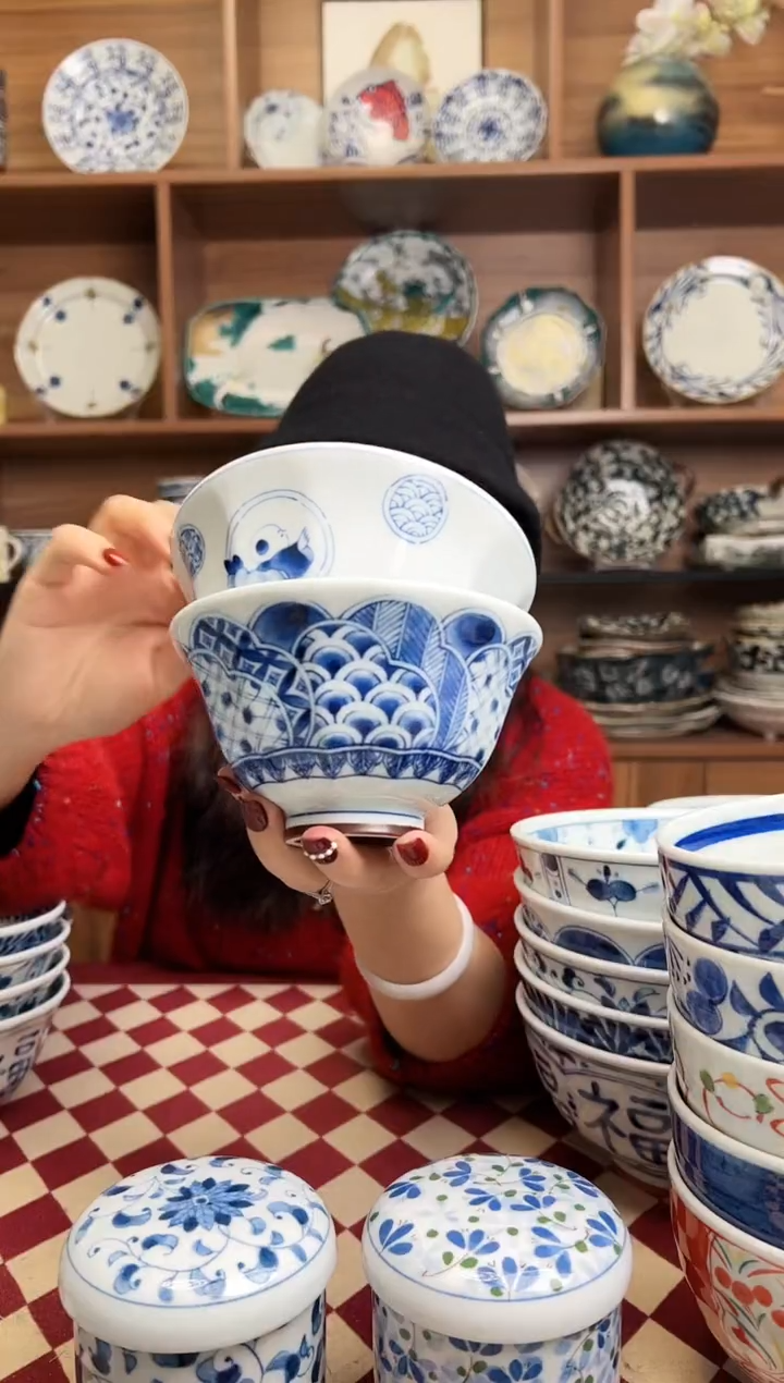 【闪购商品】瓷片祥瑞+丸纹唐子12.5cm中饭碗